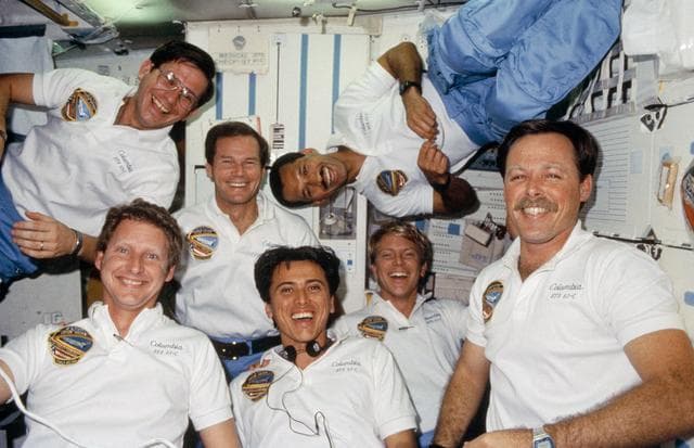 NASA image: In-flight portrait of STS 61-C crew