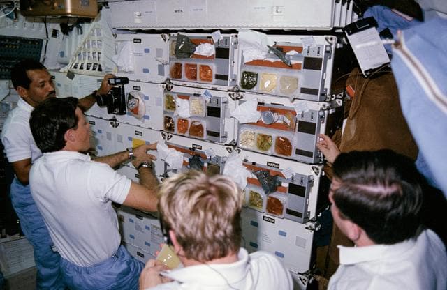 NASA image: STS-61C crew activities