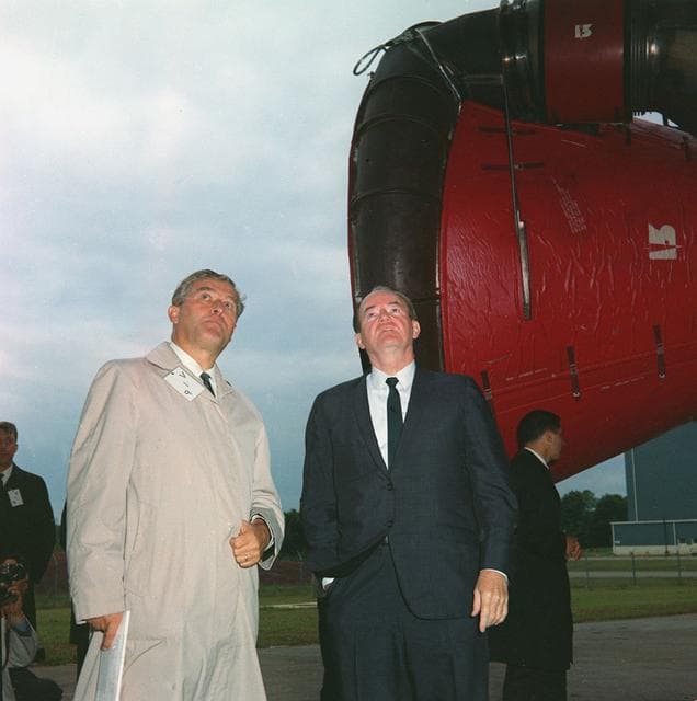 Hubert Humphrey and Dr. Von Braun Tour Marshall Facilities