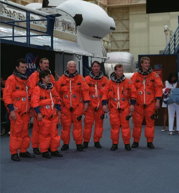 NASA image: STS-95 crew training - emergency egress training at bldg 9