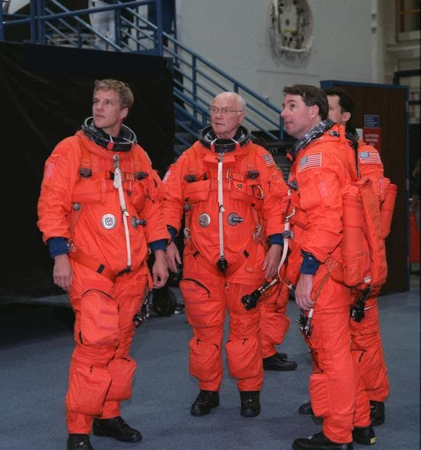 NASA image: STS-95 crew training - emergency egress training at bldg 9