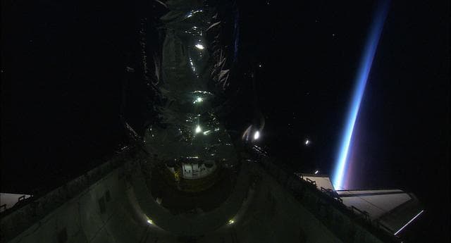 NASA image: Views of the Chandra telescope take with HDTV on STS-93