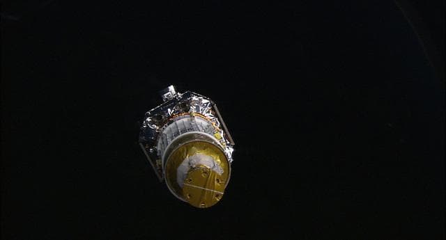 NASA image: Views of the Chandra telescope take with HDTV on STS-93