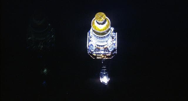 NASA image: Views of the Chandra telescope take with HDTV on STS-93