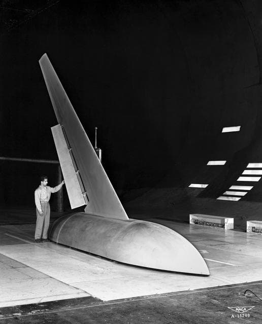 NASA image: A-15209. High Lift and Stall Control in Ames 40x80 Foot Wind Tunnel.