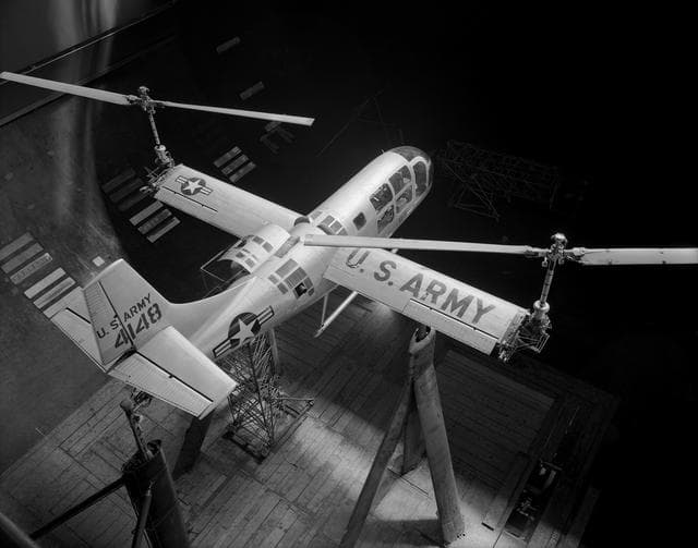 NASA image: Overhead view of Bell XV-3 Convertiplane