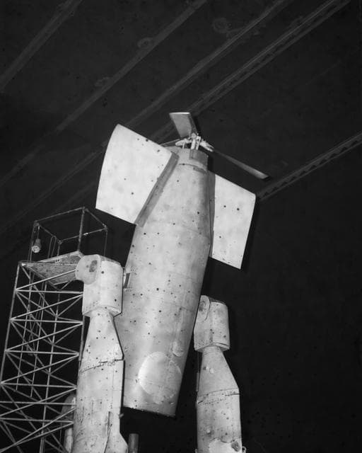 NASA image: Vertical Prop and Wing in the Ames 40x80 foot wind tunnel.