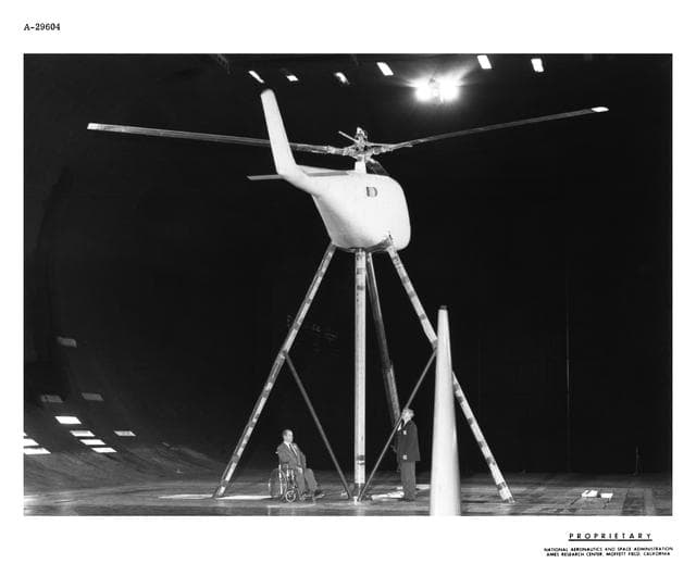 NASA image: Lockheed XH-51 Helicopter with Experimental Rigid Rotors in the 40x80 Foot Wind Tunnel at NASA Ames.