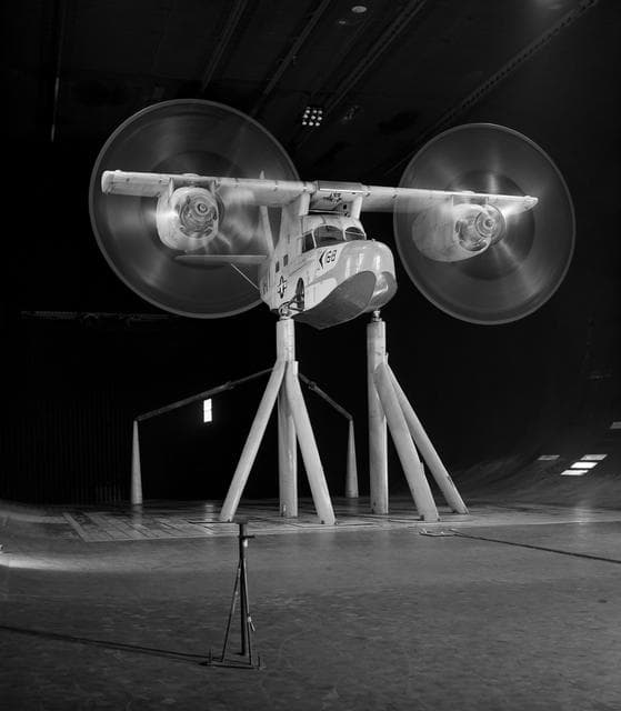 NASA image: Kaman K-16 in 40x80 Foot Wind Tunnel at Ames Research Center.