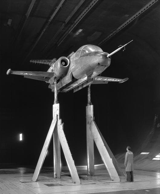 NASA image: XV-4A Hummingbird VTOL Research Vehicle in Ames 40x80 Wind Tunnel.