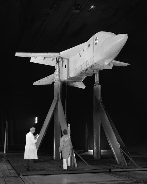 VSTOL Lift-Engine Fighter Model in Ames 40x80 foot Wind Tunnel.