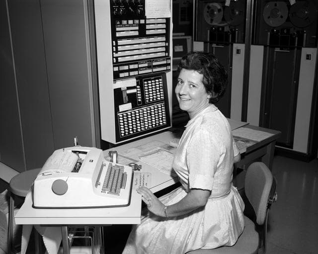 Marcia Smith Operating the IBM #740 Computer
