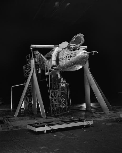 NASA image: X-24 (SV-5) Lifting Body In 40x80 foot Wind Tunnel.