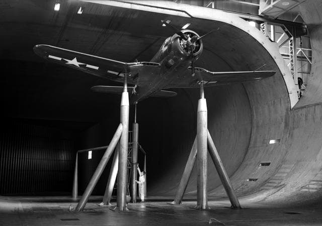 NASA image: Ryan FR-1 in NACA Ames 40x80 foot Wind Tunnel.