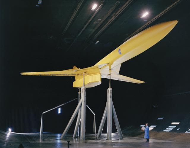 NASA image: SCAT-16; Variable Sweep Model in 40x80 Wind Tunnel at NASA Ames.