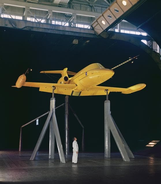 NASA image: Lear Jet Test in Ames 40x80 Foot Wind Tunnel.