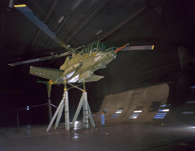 NASA image: Lockheed AH-56A (Cheyenne) Helicopter in Ames 40x80 Foot Wind Tunnel