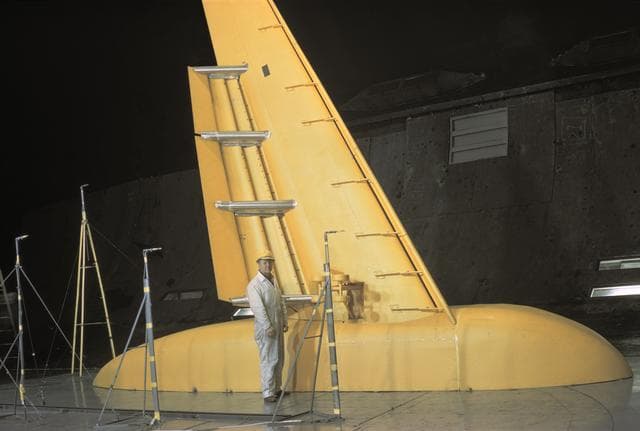 Semispan Airframe noise test in the 40x80 foot wind tunnel.