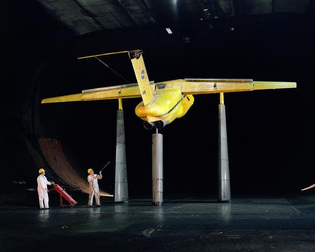 NASA image: deHavilland Augmentor Wing 40x80 Foot Wind Tunnel Test 460