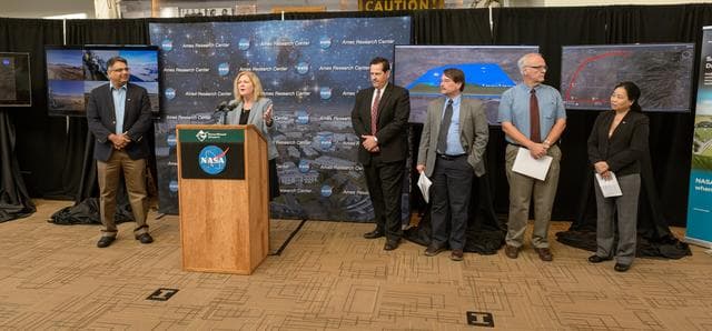 NASA image: NASA Public Affairs and NUANCE Lab News Conference at Reno-Stead Airport.