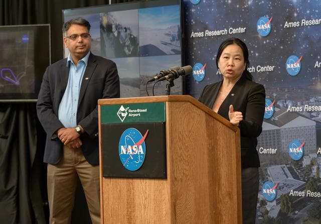 NASA image: NASA Public Affairs and NUANCE Lab News Conference at Reno-Stead Airport.