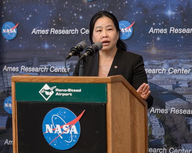 NASA image: NASA Public Affairs and NUANCE Lab News Conference at Reno-Stead Airport.