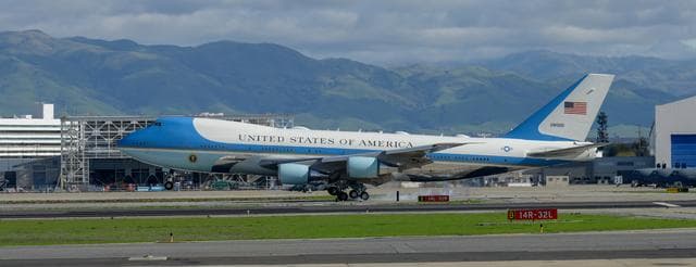 NASA image: U.S. President Joe Biden Arrives Aboard Air Force One at Moffett Federal Airfield