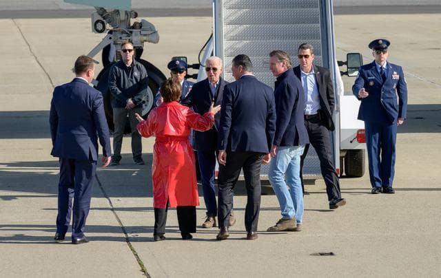 NASA image: U.S. President Joe Biden Arrives Aboard Air Force One at Moffett Federal Airfield