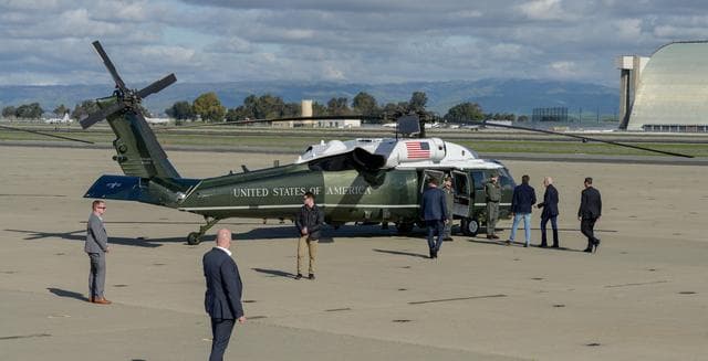 NASA image: U.S. President Joe Biden Departs Moffett Federal Airfield Aboard Marine One