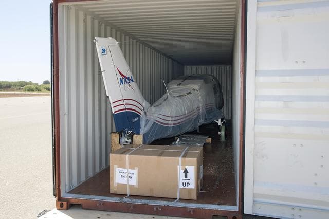 NASA image: X-57 Aircraft Fuselage Arrives in California