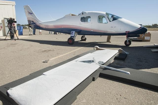 NASA image: X-57 Aircraft Fuselage Arrives in California