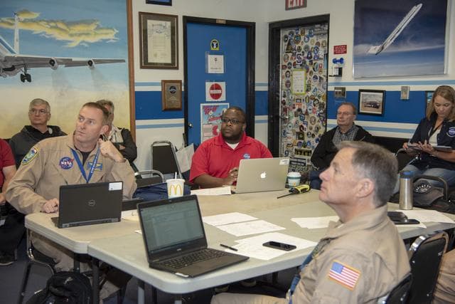 NASA image: NASA QSF18 Flight Crew Briefs Test Flight