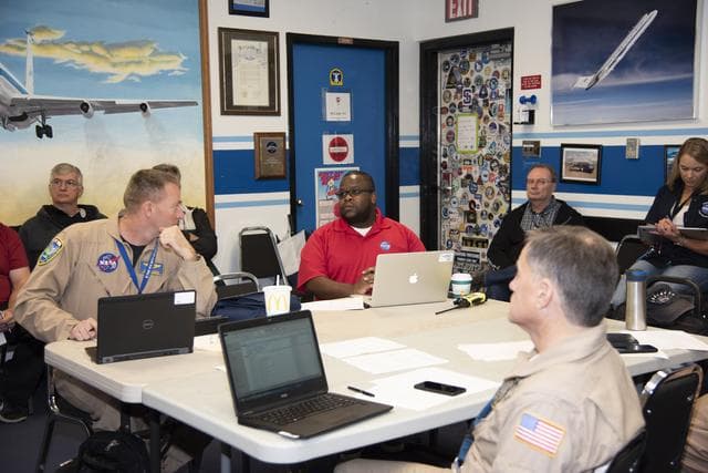 NASA image: NASA QSF18 Flight Crew Briefs Test Flight