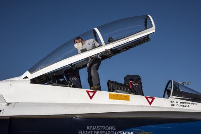 NASA image: NASA F/A-18 Research Aircraft Prior to QSF18 Flight