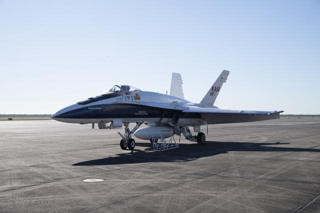 NASA image: NASA F/A-18 Research Aircraft Prior to QSF18 Flight