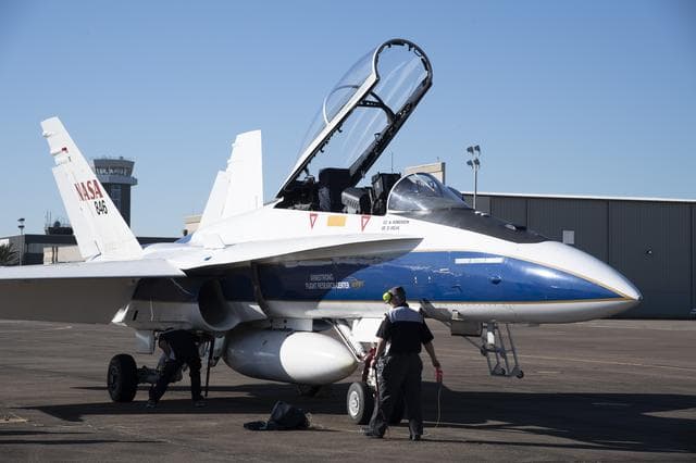 NASA image: NASA F/A-18 Research Aircraft Prior to QSF18 Flight