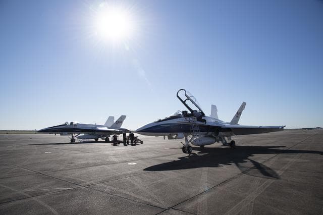 NASA image: NASA F/A-18 Research Aircraft Prior to QSF18 Flight