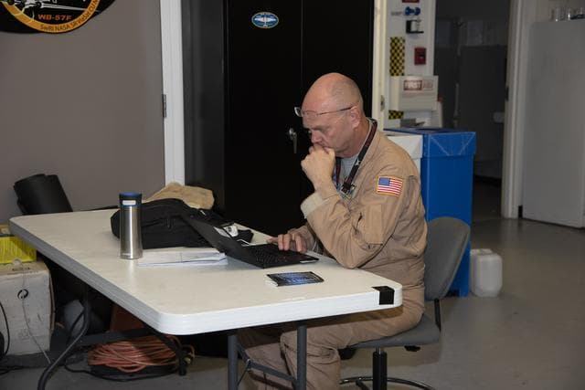 NASA image: NASA Flight Operations Crew Monitors Supersonic Flight