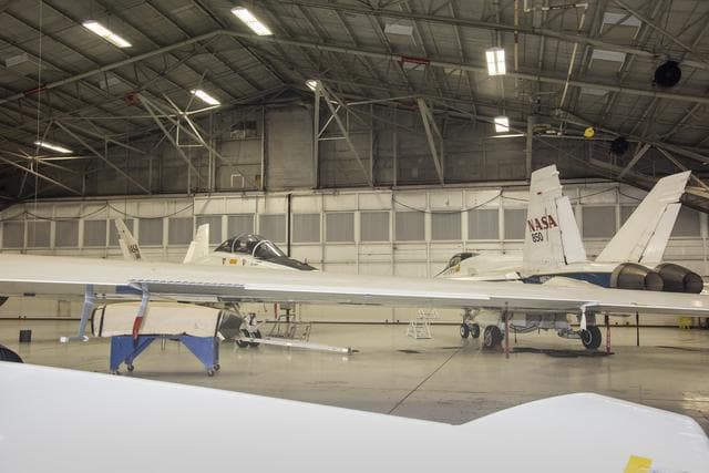 NASA image: NASA F/A-18 Aircraft Sit in Hangar