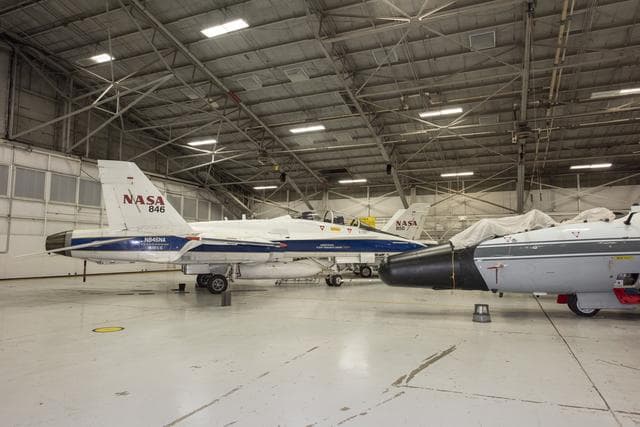 NASA image: NASA F/A-18 Aircraft Sit in Hangar