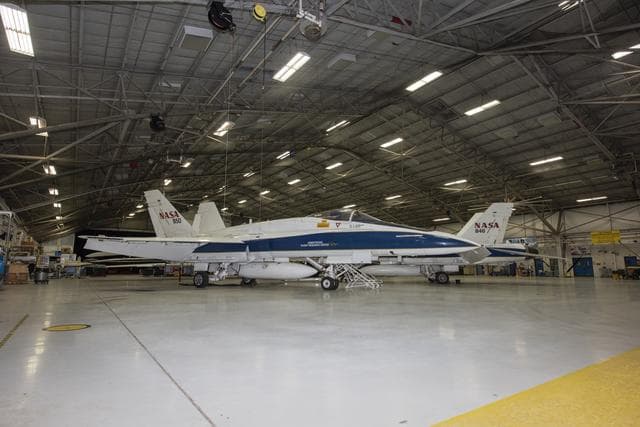 NASA image: NASA F/A-18 Aircraft Sit in Hangar