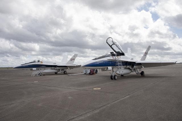 NASA image: NASA F/A-18 Research Aircraft Prior to QSF18 Flight