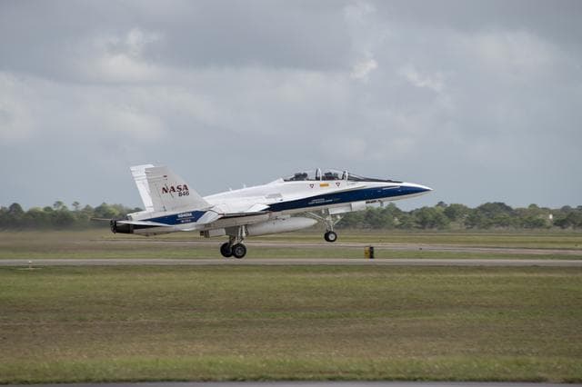 NASA image: NASA F/A-18 Takes Off for QSF18 Supersonic Flight
