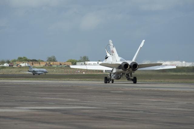 NASA image: NASA F/A-18 Takes Off for QSF18 Supersonic Flight