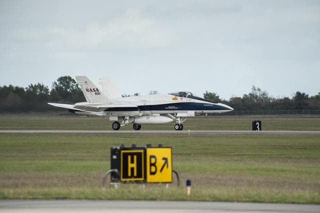 NASA image: NASA F/A-18 Takes Off for QSF18 Supersonic Flight