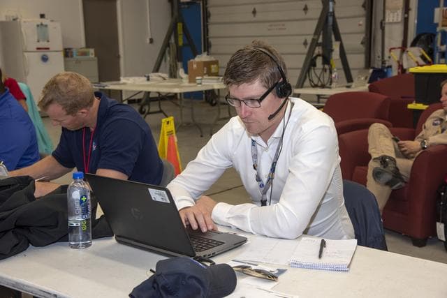 NASA image: NASA Flight Operations Crew Monitors Supersonic Flight