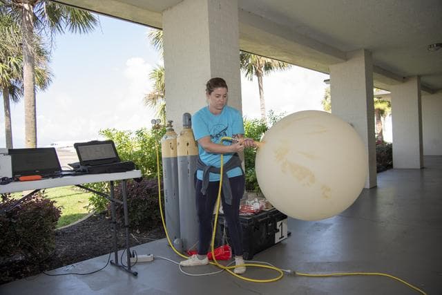NASA image: NASA Meteorologists Launch Weather Balloon Before Research Flight