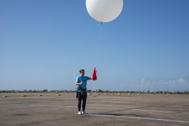 NASA image: NASA Meteorologists Launch Weather Balloon Before Research Flight