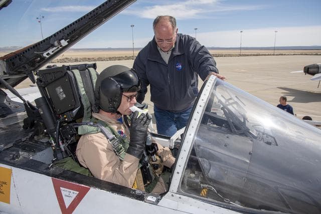 NASA image: NASA Pilot Nils Larson Does a Spirometry Test