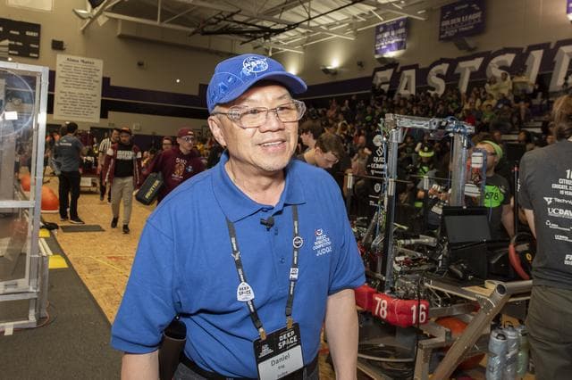 NASA image: NASA Systems Engineer Daniel Eng Judges Robotics Competition
